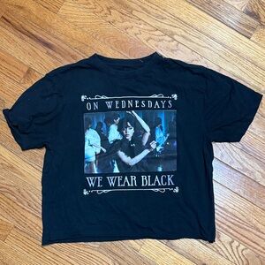 Black Graphic Crop Top